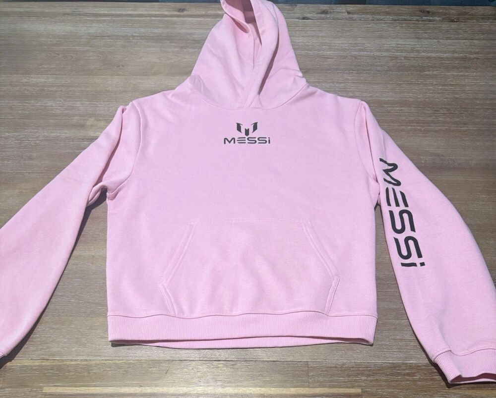 Messi Collection Hoodie Kids Size XL 18 Pink Pullover FIFA Soccer